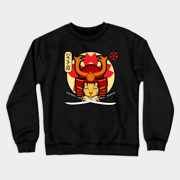 Samurai Cat Crewneck Sweatshirt by FullOnNostalgia